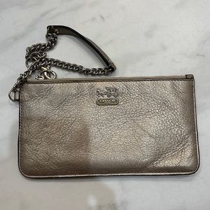 Coach Pebbled Leather Wristlet